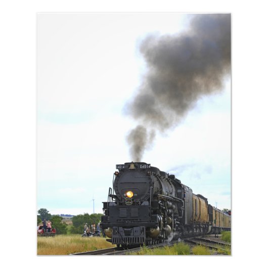 Big Boy 4014 Roke en Steam in Kansas Foto Afdruk (Voorkant)