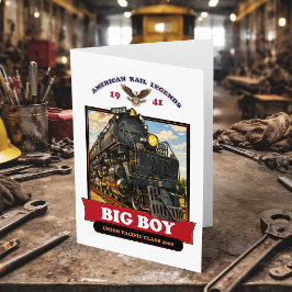 Big Boy 4014 Steam Locomotive Retro Illustration Bedankkaart