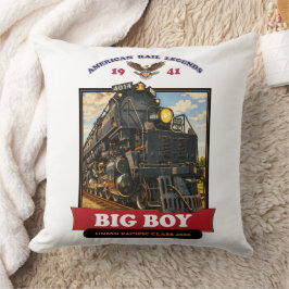 Big Boy 4014 Steam Locomotive Retro Illustration Kussen