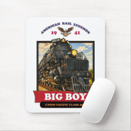 Big Boy 4014 Steam Locomotive Retro Illustration Muismat