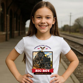 Big Boy 4014 Steam Locomotive Retro Illustration T-shirt