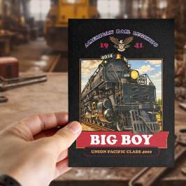 Big Boy 4014 Steam Locomotive Vintage Illustration Briefkaart