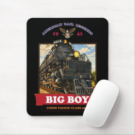 Big Boy 4014 Steam Locomotive Vintage Illustration Muismat