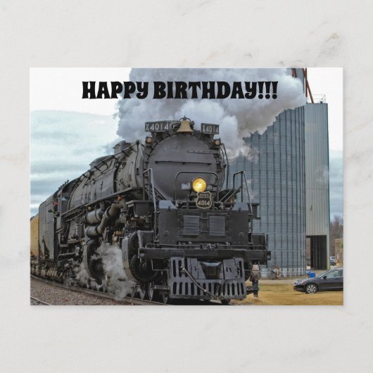 Big Boy 4014 Steam Train Birthday Briefkaart (Voorkant)