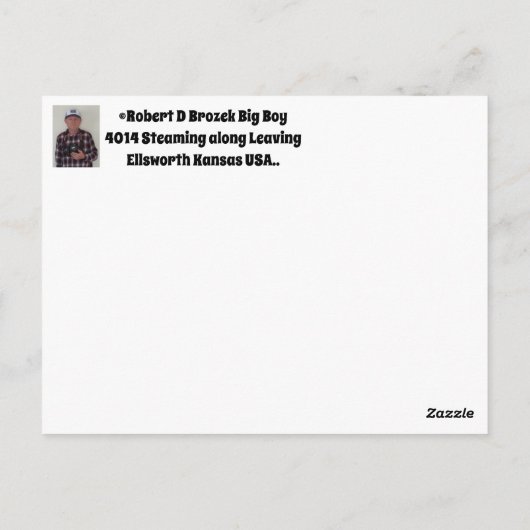 Big Boy 4014 Stoomtrein Briefkaart (Achterkant)