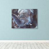 Big Boy Olifant Wrapped Canvas Print (Insitu (Houten vloer))