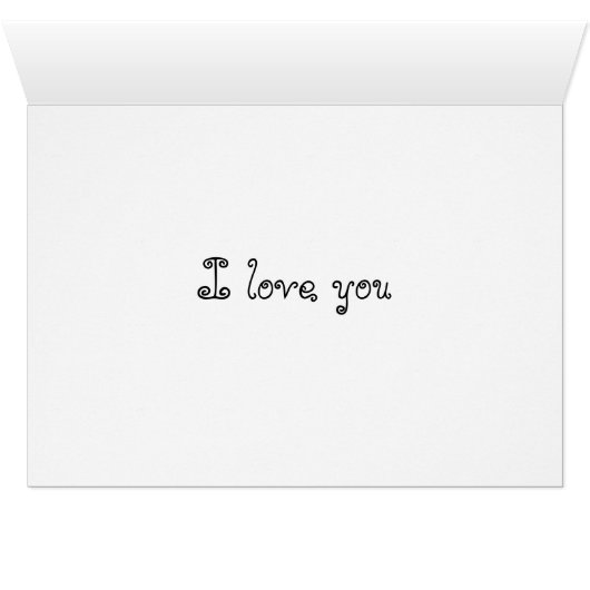 Big Boy op tafel I Love You Kaart (Binenzijde Horizontaal (Onderkant))