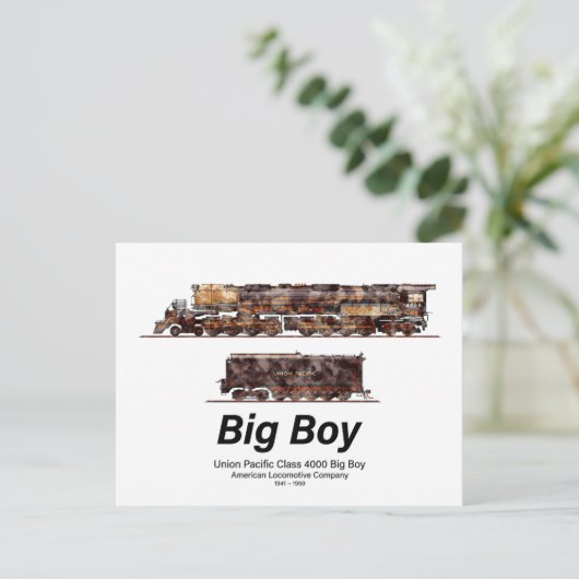 Big Boy Stoomtrein Amerikaanse Locomotief Briefkaart (Staand voorkant)