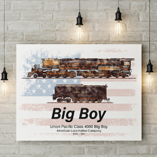 Big Boy Stoomtrein Amerikaanse Locomotief Foto Afdruk