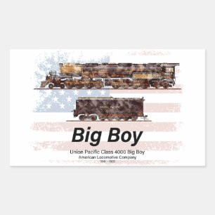 Big Boy Stoomtrein Amerikaanse Locomotief Rechthoekige Sticker