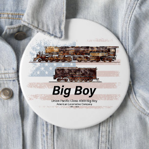 Big Boy Stoomtrein Amerikaanse Locomotief Ronde Button 6,0 Cm