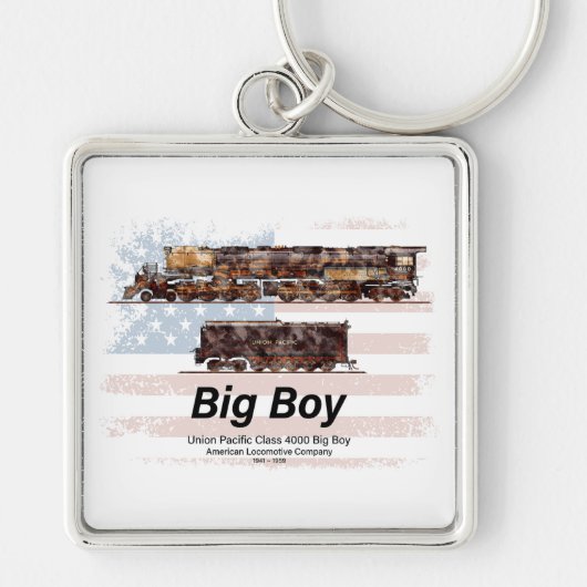 Big Boy Stoomtrein Amerikaanse Locomotief Sleutelhanger (Voorkant)