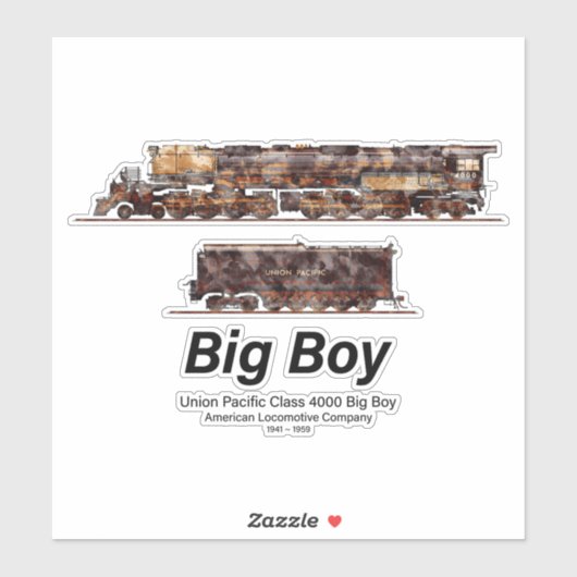 Big Boy  Stoomtrein Amerikaanse Locomotief Sticker (Vel)
