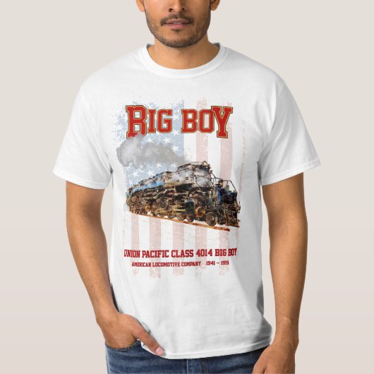 Big Boy  Stoomtrein Amerikaanse Locomotief T-shirt (Voorkant)