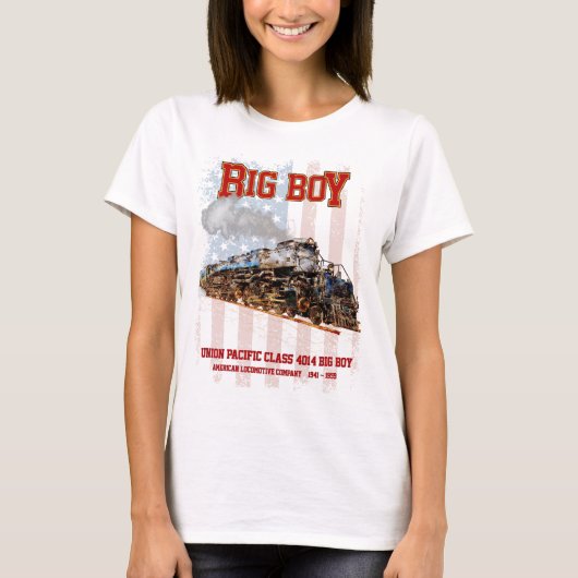 Big Boy  Stoomtrein Amerikaanse Locomotief T-shirt (Voorkant)