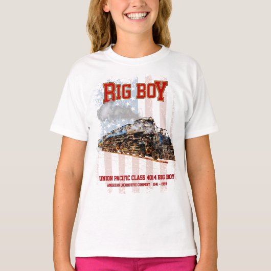 Big Boy  Stoomtrein Amerikaanse Locomotief T-shirt (Voorkant)