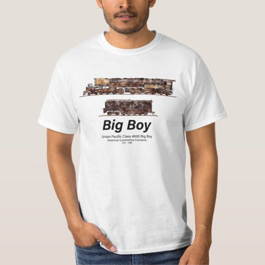 Big Boy  Stoomtrein Amerikaanse Locomotief T-shirt (Voorkant)