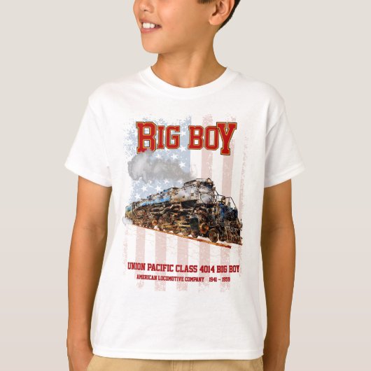 Big Boy  Stoomtrein Amerikaanse Locomotief T-shirt (Voorkant)