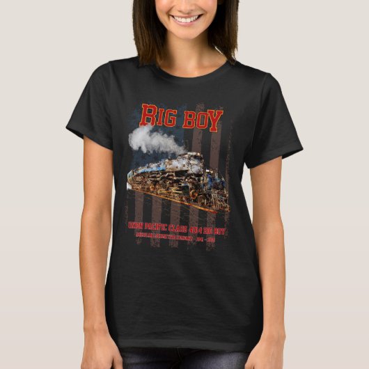 Big Boy Stoomtrein Amerikaanse Locomotief T-shirt (Voorkant)