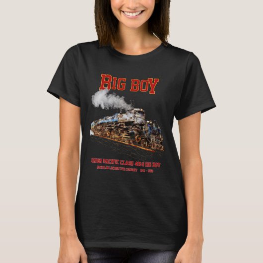 Big Boy  Stoomtrein Amerikaanse Locomotief T-shirt (Voorkant)
