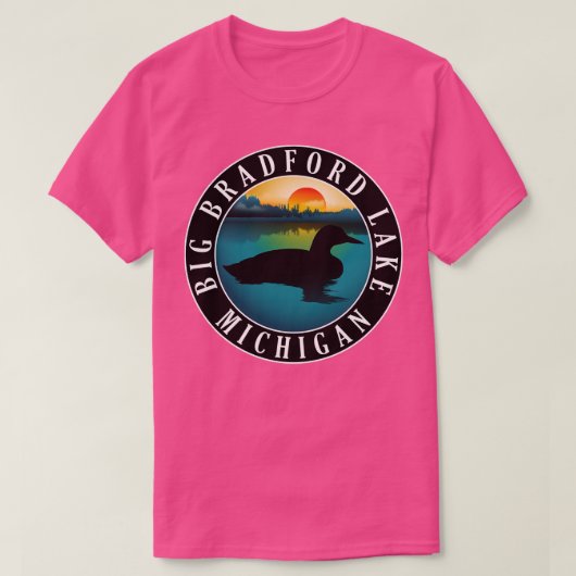 Big Bradford Lake Loon Michigan Sunset T-shirt (Design voorkant)