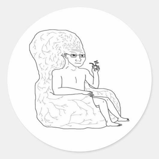 Big Brain wojak stickers (Voorkant)