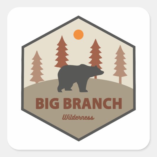 Big Branch Wilderness Vermont Beer Vierkante Sticker (Voorkant)