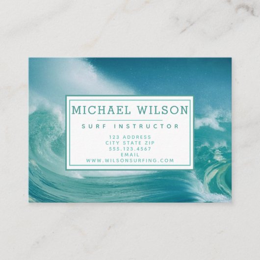 Big Breaking Waves Foto - Surf Instructor Visitekaartje (Voorkant)