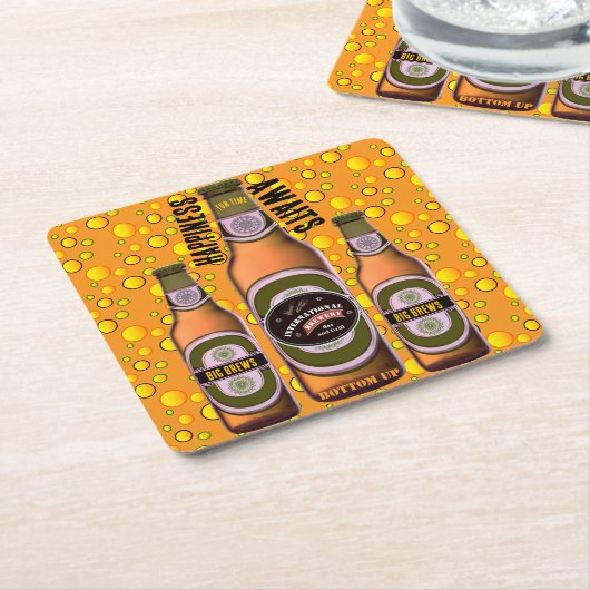 BIG BREWS Aangepast bier Kartonnen Onderzetters (Schuin)