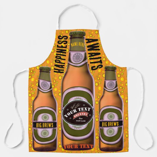 BIG BREWS Geluk wacht op u Schort (Voorkant)