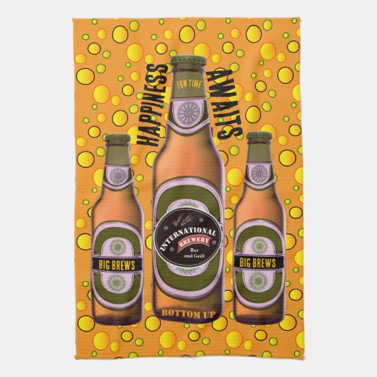 BIG BREWS Geluk wacht op u Theedoek (Verticaal)