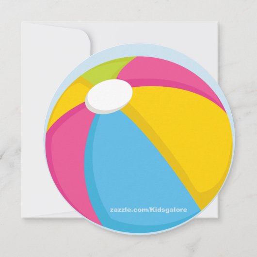 Big, Bright Ball Birthday Uitnodiging (Achterkant)