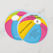 Big, Bright Ball Birthday Uitnodiging (Voorkant / Achterkant)