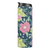 Big Bright Flowers Dark Personalized Thermosbeker (Geroteerd rechts)