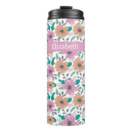 Big Bright Flowers Personalized Thermosbeker