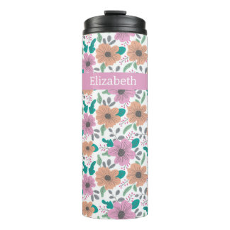 Big Bright Flowers Personalized Thermosbeker