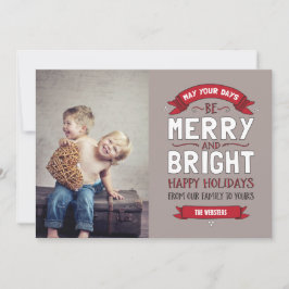 Big Bright & Merry Holiday-fotokaart Feestdagenkaart
