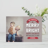 Big Bright & Merry Holiday-fotokaart Feestdagenkaart (Staand voorkant)