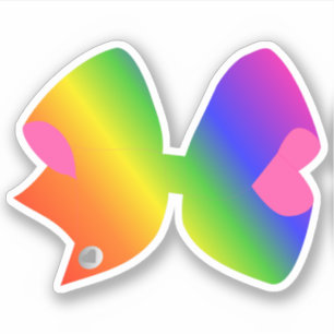 Big Bright Rainbow Bow Sticker