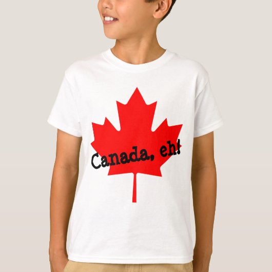 Big Bright Red Maple Leaf Canada eh! T-shirt (Voorkant)