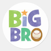 Big Bro Baseball Ronde Sticker (Voorkant)