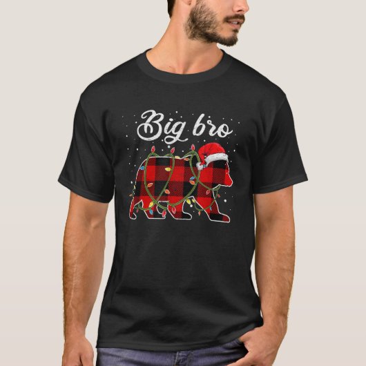 Big Bro Beer Red Buffalo Plaid Brother Beer Pajama T-shirt (Voorkant)