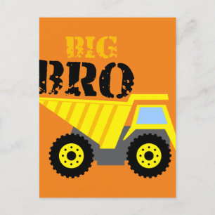 Big Bro Construction Yellow Dump Truck Briefkaart