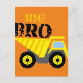 Big Bro Construction Yellow Dump Truck Briefkaart (Voorkant)