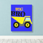 Big Bro Construction Yellow Dump Truck Canvas Afdruk (Insitu (Houten vloer))