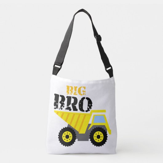 Big Bro Construction Yellow Dump Truck Crossbody Tas (Voorkant)
