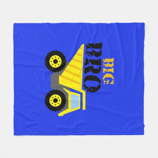 Big Bro Construction Yellow Dump Truck Fleece Deken (Voorkant (Horizontaal))