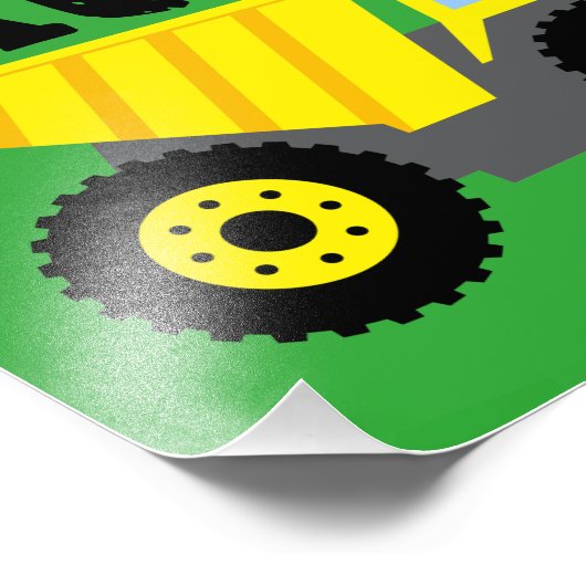 Big Bro Construction Yellow Dump Truck Foto Afdruk (Hoek)