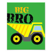 Big Bro Construction Yellow Dump Truck Foto Afdruk (Voorkant)