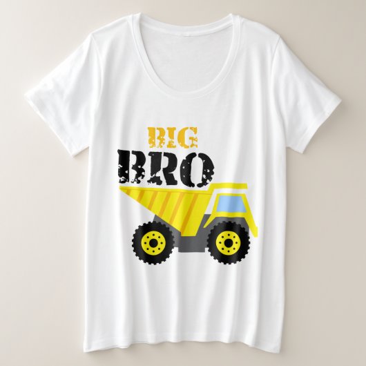 Big Bro Construction Yellow Dump Truck Grote Maat T-shirt (Design voorkant)